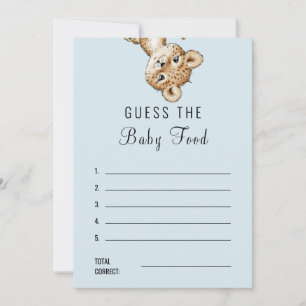 Invitación El leopardo Baby Shower adivina la respuesta a la 