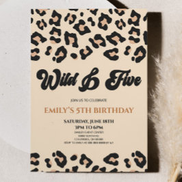 Invitación El leopardo Cheetah Wild y la fiesta de los cinco 