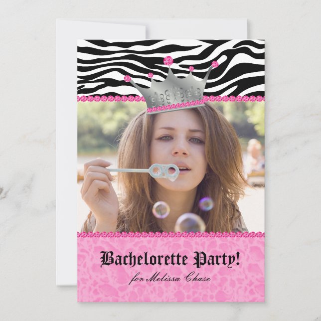 Invitación El leopardo coronario del partido Bachelorette el  (Anverso)