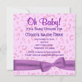 Invitación El leopardo rosa y púrpura imita a la niña ducha