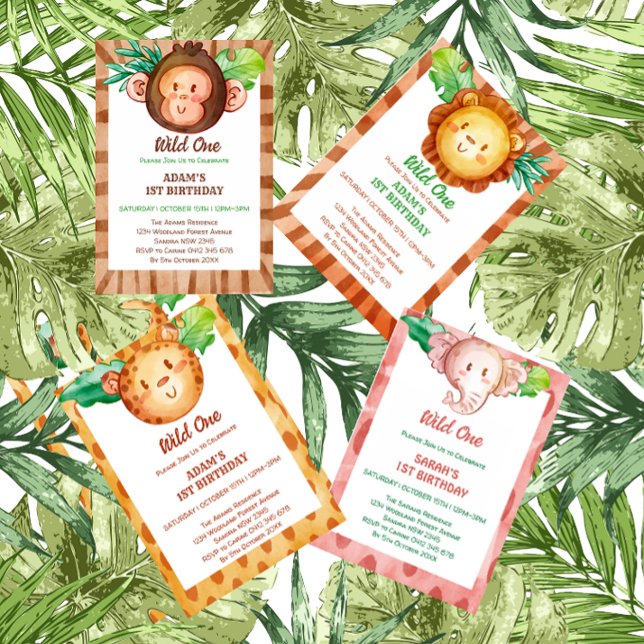 Invitación El leopardo salvaje Safari un cumpleaños (Subido por el creador)