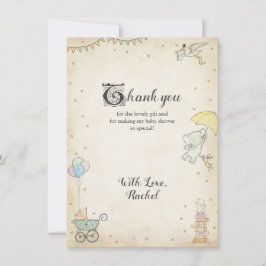 Invitación El libro Baby Shower de la historia le agradece