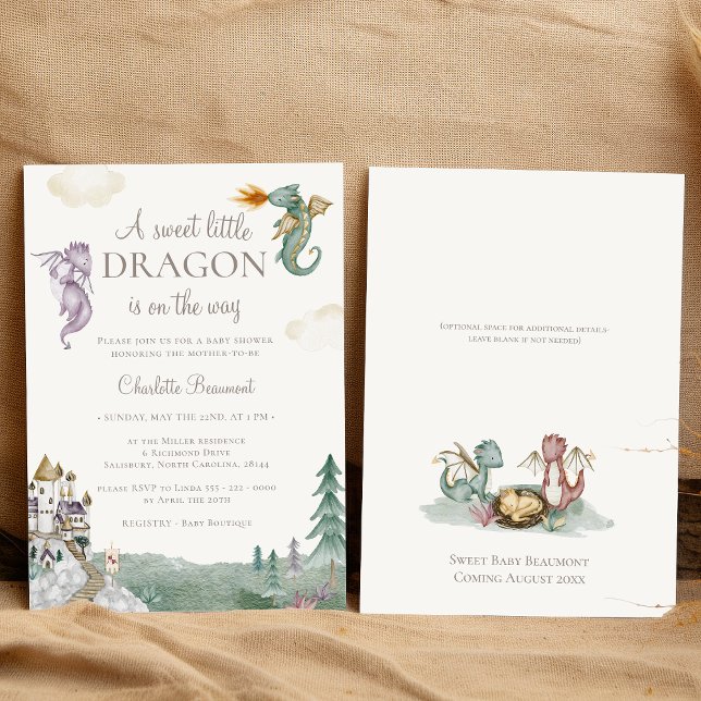 Invitación El libro de cuentos de Boho Dragon es un pequeño B (Subido por el creador)