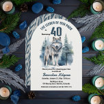 Invitación El líder de nuestro grupo Lobo 40 Fiesta de cumple<br><div class="desc">"El Líder de nuestro Paquete cumple 40 años",  40 años para tu Alpha favorito. Cuenta con una majestuosa silueta de lobo solitario contra un bosque evergreen.</div>