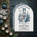 Invitación El líder de nuestro paquete Lobo 21 Fiesta de cump<br><div class="desc">"El Líder de nuestro Paquete cumple 21 años",  21 años para tu Alpha favorito. Cuenta con una majestuosa silueta de lobo solitario contra un bosque evergreen.</div>
