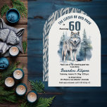 Invitación El líder de nuestro partido de cumpleaños número 6<br><div class="desc">"El Líder de nuestro Paquete cumple 60 años",  60 años por tu Alpha favorito. Cuenta con una majestuosa silueta de lobo solitario contra un bosque evergreen.</div>