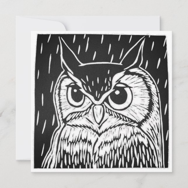 Invitación El linograbado de The Night Watcher (Anverso)