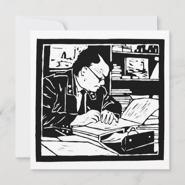 Invitación El linograbado del profesor (Anverso)
