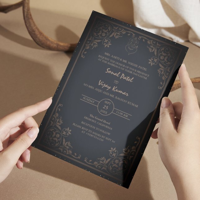 Invitación El logo del Boda hindú Ganesha es oscuro y complej (Subido por el creador)