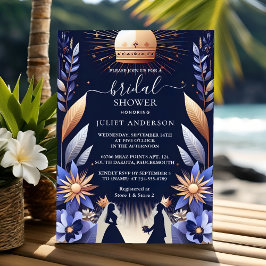 Invitación El lujo de Fuchsia Crown Royal Blue Bridal Shower