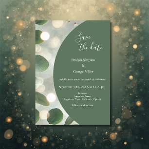Invitación el lujoso Sage Green Eucalyptus seguro el Boda de