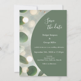 Invitación el lujoso Sage Green Eucalyptus seguro el Boda de 