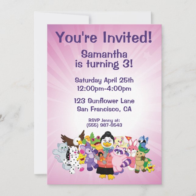 Invitación El mágico mundo del Webkinz (Anverso)