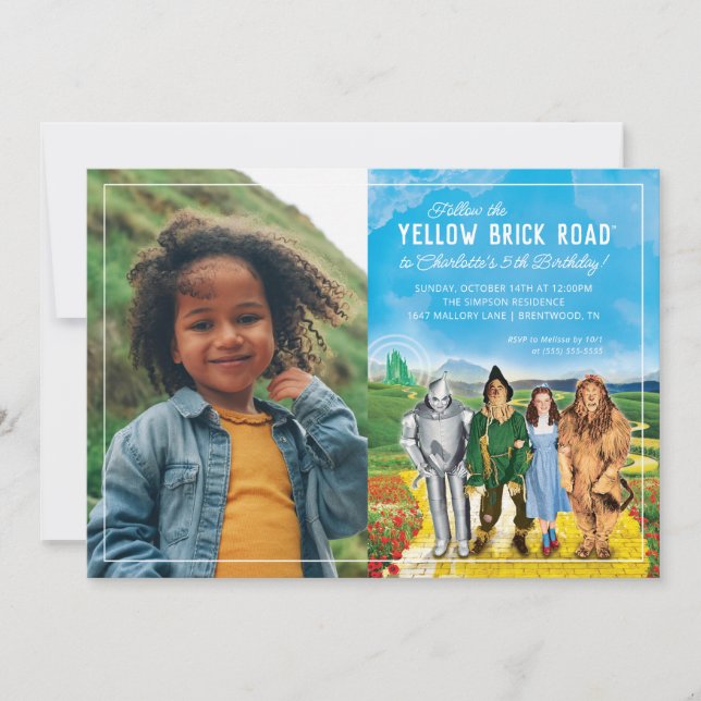 Invitación El Mago del Cumpleaños de Oz - Foto (Anverso)