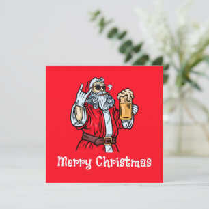 Invitación El mal Papá Noel, el rock, la cerveza y el cigarro