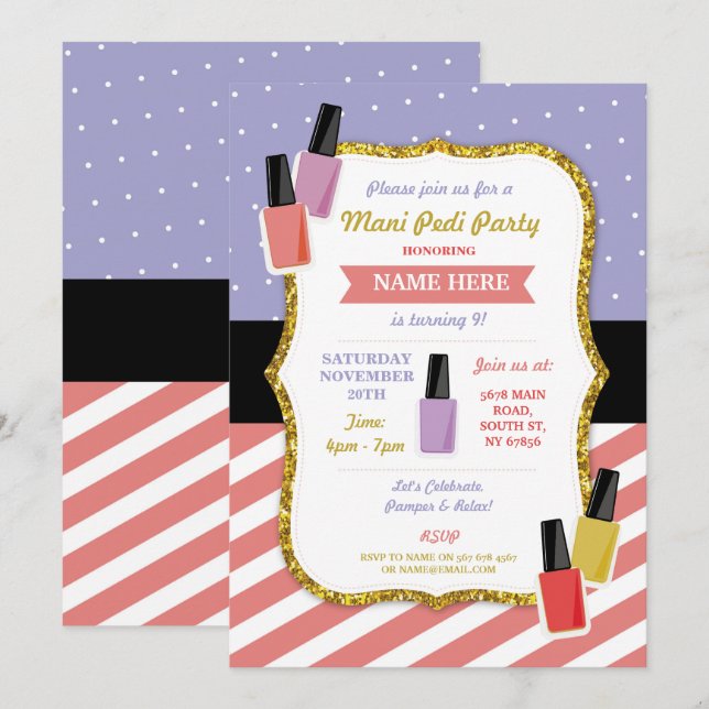 Invitación El Mani Tokio, la fiesta de cumpleaños del Spa de  (Anverso / Reverso)