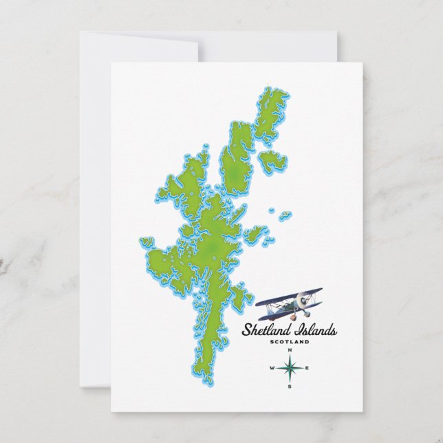 Invitación El mapa de las Islas Shetland (Reverso)