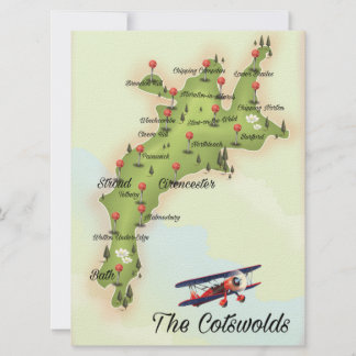 Invitación El mapa vintage de Cotswolds