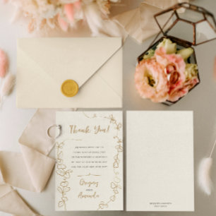 Invitación El marco de hojas de oro pintadas a mano gracias