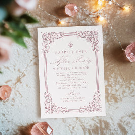 Invitación El Marco De Vintage Rosa Polvoriento Es Feliz Desd