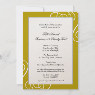 Invitación El marco dorado oscuro encantado de la gala girato