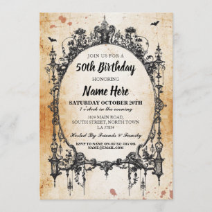 Invitación El marco gótico de la fiesta de cumpleaños invita