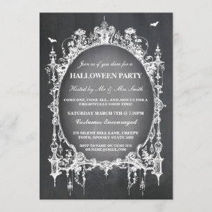 Invitación El marco gótico negro de la araña de Halloween