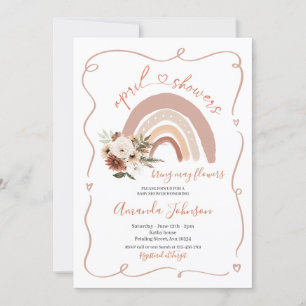Invitación El marco moderno de las duchas de abril trae flore