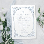 Invitación El Marco Vintage Azul Polvoriento Siempre Después<br><div class="desc">Elegante diseño de marco ornamental vintage con escritura elegante en color azul polvoriento,  simple y clásico,  Grande felizmente después de las invitaciones de fiesta para la moderna fiesta de boda clásica,  boda vintage de lujo y simple boda formal. Vea todas las piezas coincidentes de la colección.</div>