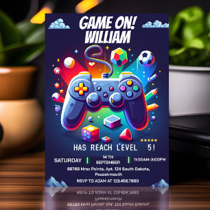 Invitación El mejor chico genial niños nivel de juego hasta l