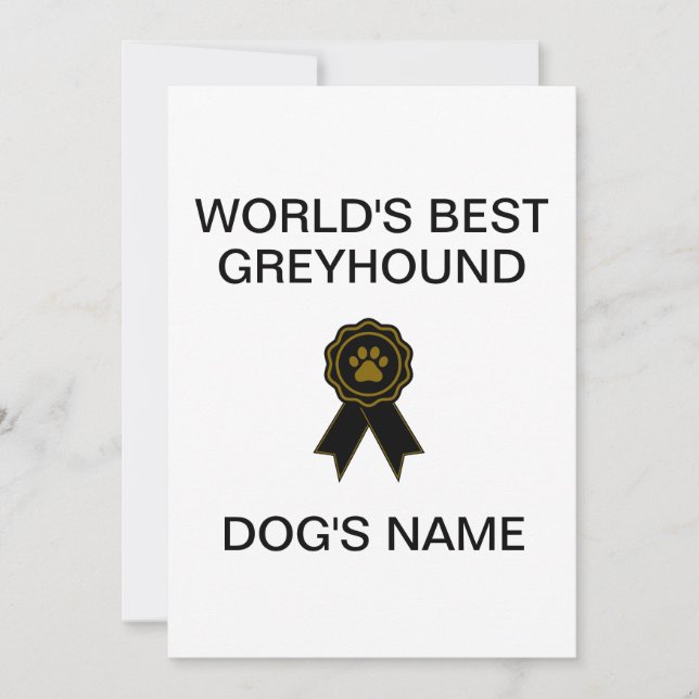 Invitación El mejor diseño de Greyhound en el mundo del perso (Anverso)