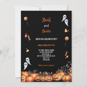 INVITACIÓN EL MEJOR NARANJA Y PARTIDO GRIS HALLOWEEN