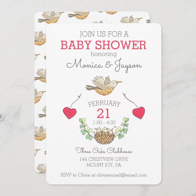 Invitación El mejor pájaro de mamá volando sobre el Nest Baby (Anverso / Reverso)