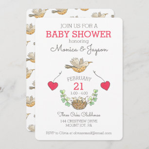 Invitación El mejor pájaro de mamá volando sobre el Nest Baby