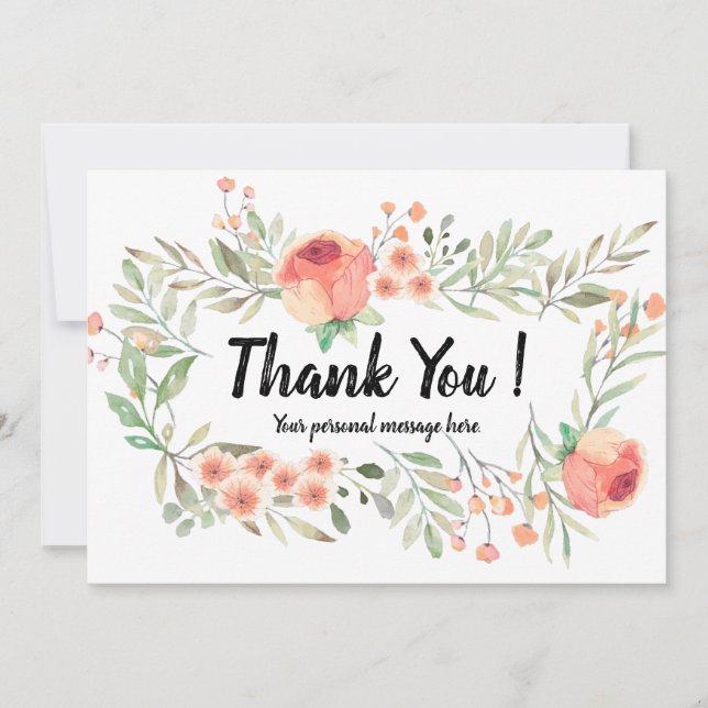 Invitación El mensaje personal le agradece cardar (Anverso)
