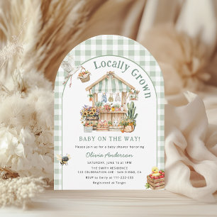 Invitación El mercado de los agricultores de Boho Baby Shower