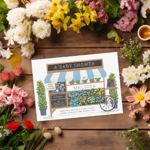 Invitación El mercado de los agricultores de carritos de flor