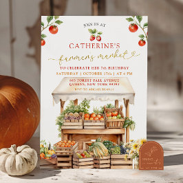 Invitación El mercado de los chicas agricultores cae a cualqu