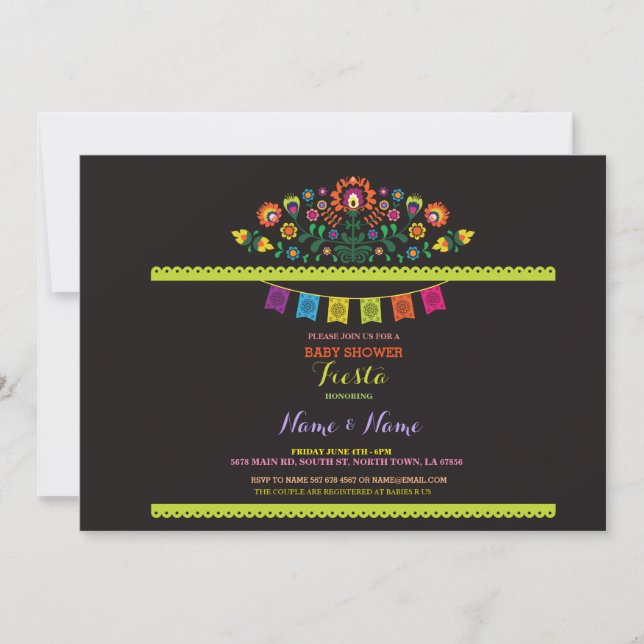 Invitación El mexicano México de Baby Shower de la fiesta (Anverso)