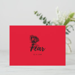 Invitación El miedo es un mentiroso - Flor Rosa negra