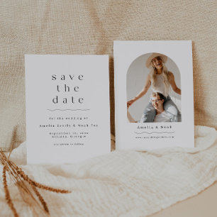 Invitación El minimalista Boho de la foto arcaica salva la fe