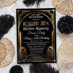 Invitación El misterio del asesinato de los años 20 (también<br><div class="desc">Fiesta Murder Mystery Birthday Roaring Twenties Roaring 20s Art Deco Black Party Invitation Crime Scene Tape Murder Mystery Party Invitation Mystery Party Fiesta Cena Invitación a la boda 1920s Invitación a boda de Art Nouveau Black y gold</div>