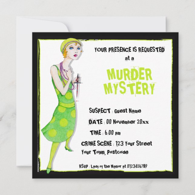 Invitación El misterio del asesinato de los insectos (Anverso)