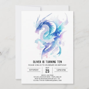 Invitación El mítico cumpleaños majestuoso de Dragón