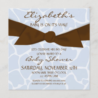 Invitación El modelo Baby Shower de la jirafa invita con el