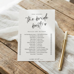 Invitación El moderno juego Casual Bridal Shower Preferiría