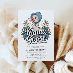 Invitación El moderno y bonito Baby Shower de Mama Goose
