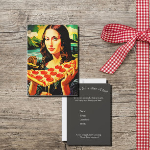 Invitación El momento de pizza de Mona Lisa