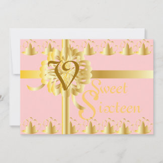 Invitación El Monograma Tiaras Dorado Regalo Dulce De 16 Años