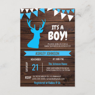 Invitación El MUCHACHO rústico Baby Shower de los ciervos del